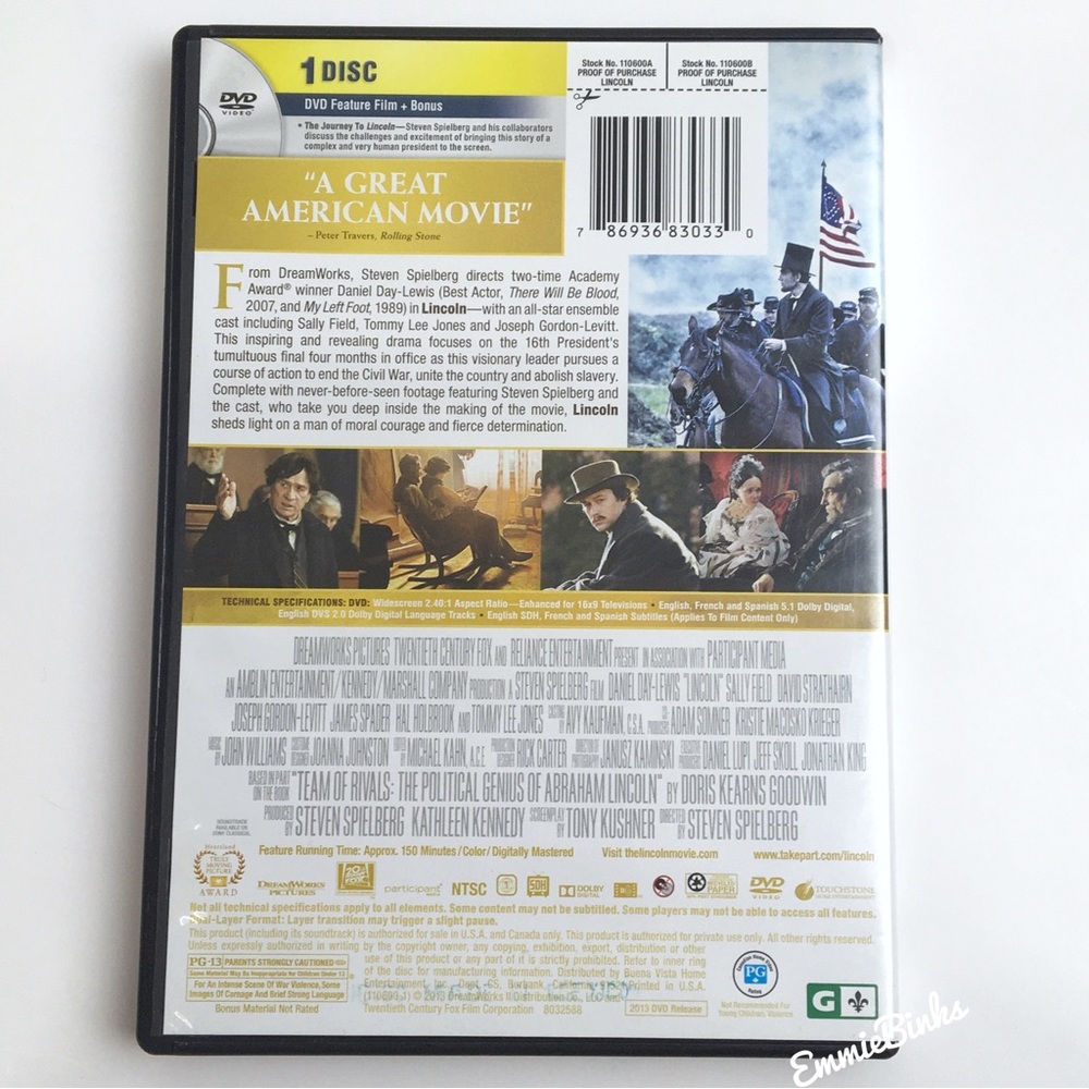 Pair of Abraham Lincoln DVDs: Daniel Day Lewis Lincoln & Sandburg’s Lincoln - Picture 4 of 9